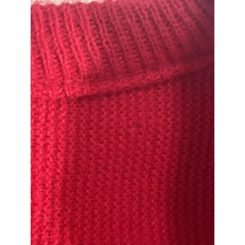 Vintage IZOD Mens Red V Neck Long Sleeve Pullover Sweater Large USA Made Acrylic